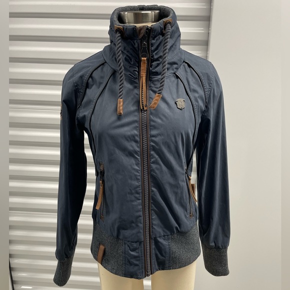 Naketano Jackets & Blazers - Naketano high collar jacket dark blue Small RARE